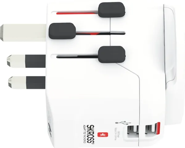 Skross PRO Light USB (2xA) - World, Hvit