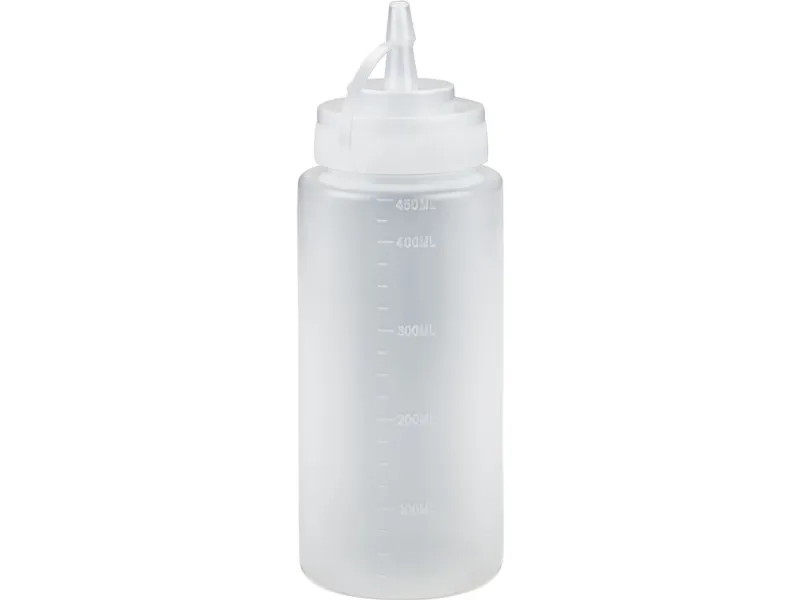 Dressingflaske, ABENA Cater-Line, 450 ml, klar, PE/PP, med mål - (6 stk.)