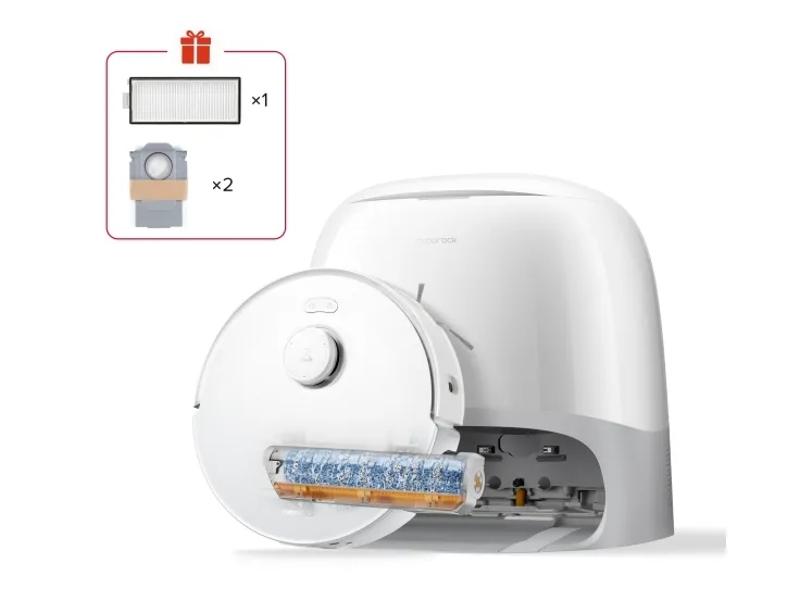 Roborock Qrevo Curv 2 FlowX, Støv pose, Hvit, Rund, Støv pose, 3 hjul, 0,324 l