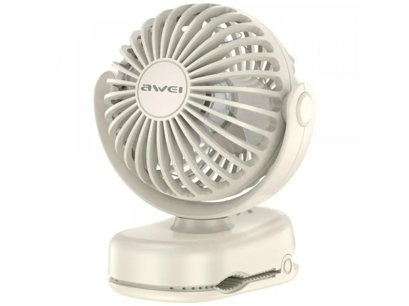 Awei Mini skrivebordsventilator F45 med klype 1200mAh Hvit