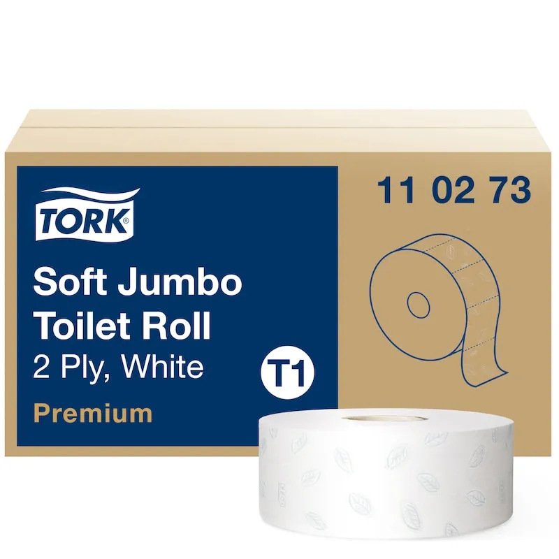 Toalettpapir Tork T1 2-lag Premium Jumbo, 360 m, 2-lag, kartong a 6 ruller