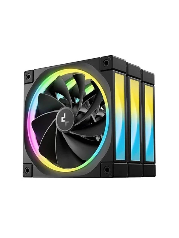 DeepCool FL12R Triple-Pack - Kabinettvifte - 120mm - Svart med RGB LED-lys - 34 dBA