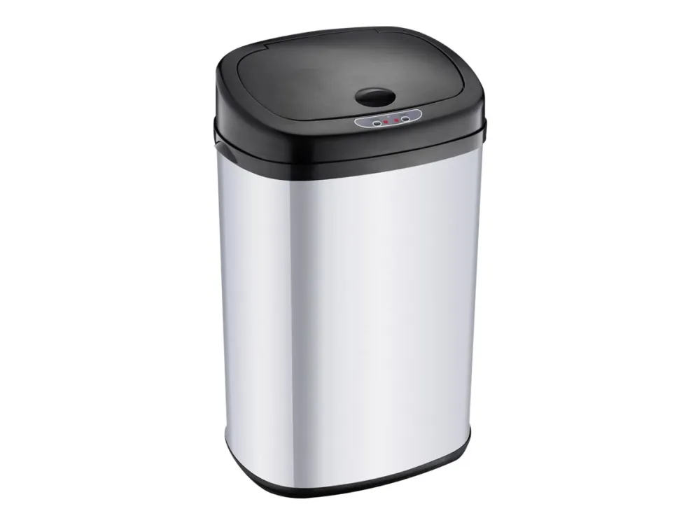 Lamart Sensor - Søppelbøtte - bevegelsessensorlokk - 30 L - rustfritt stål, plast - svart, rustfritt stål