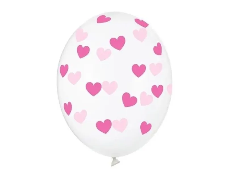 Party Deco ballonger Strong, fuksiøse hjerter, 30 cm, 6 stk.