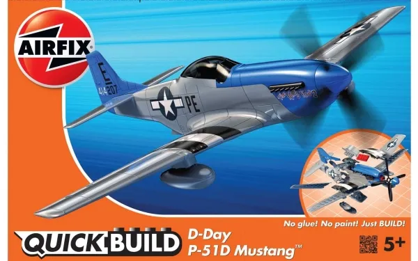 Airfix D-Day P-51D Mustang, Flymodell med fastvinge, Monteringssett, https://www.airfix.com/uk-en/quickbuild-d-day-p-51d-mustang.html, Alle kjønn, Plast, Second World War