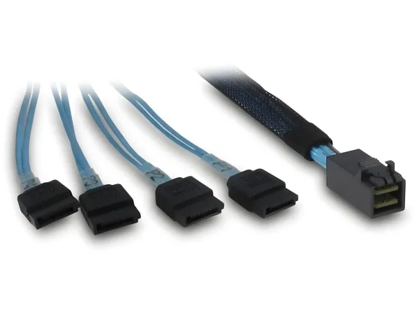 Inter-Tech SFF-8643 - 4x SATA/SAS, 0,7 m, SFF-8643, 4x SATA/ SAS, Rett, Rett, Hankjønn/hunkjønn