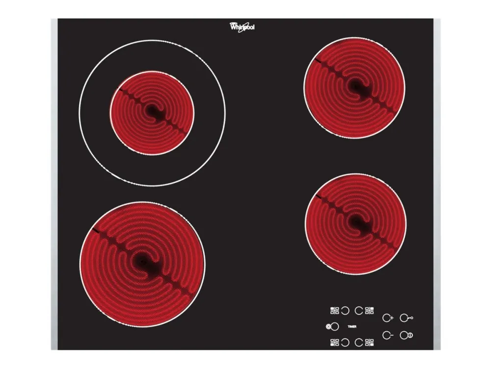 Whirlpool AKT 8130 BA - Keramisk komfyrtopp - 4 plater - Nisje - bredde: 56 cm - dybde: 49 cm - svart
