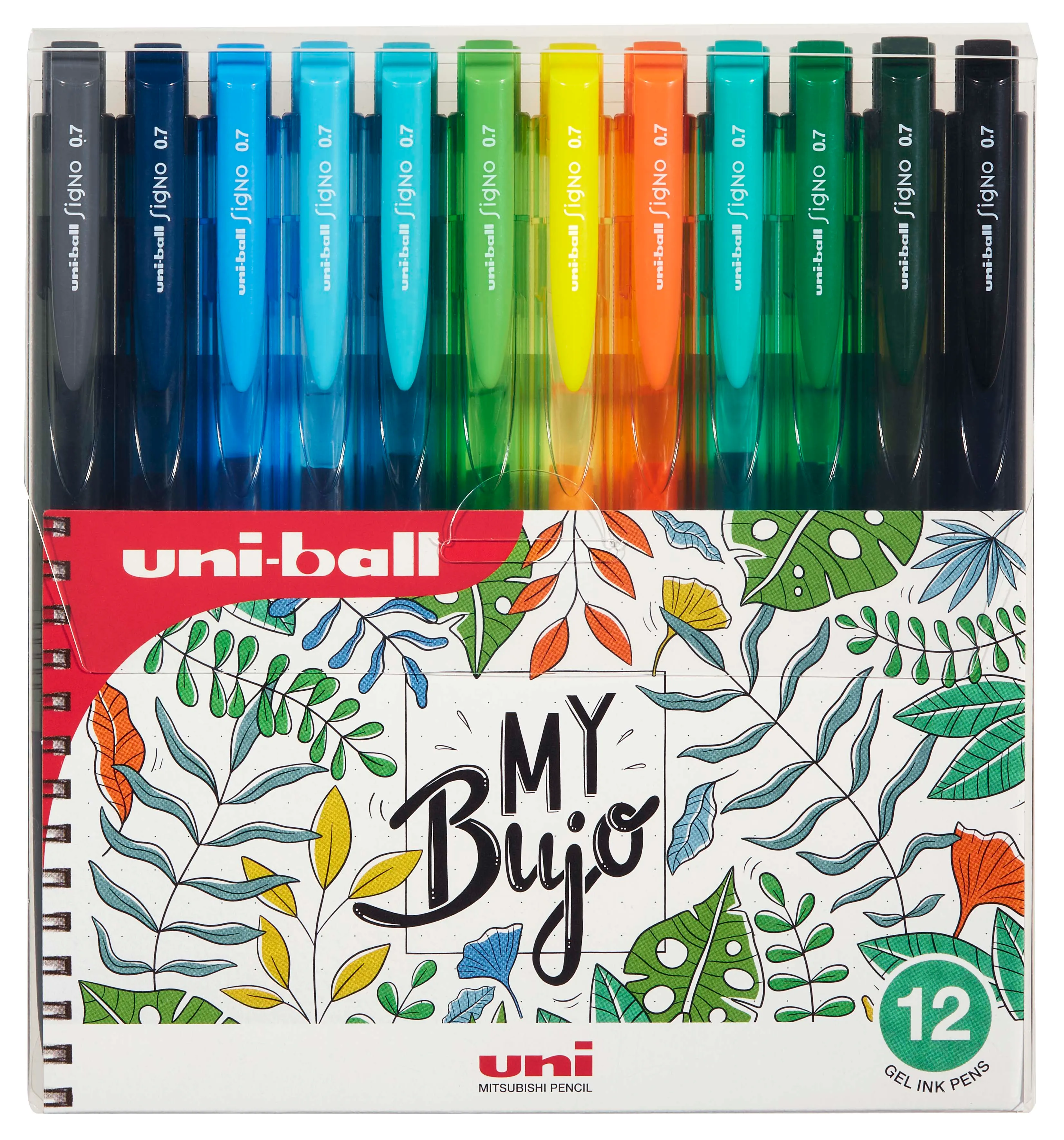 Uni-ball Signo RT1 ( My Bujo) sæt med 12stk Gel Roller penne med klik