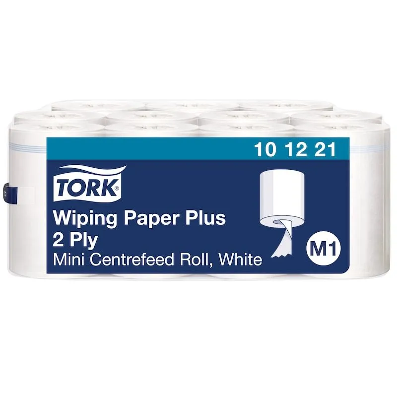 Tørkepapir Tork M1 Plus Mini sentermatet 2-lags hvitt - (11 ruller per kartong)
