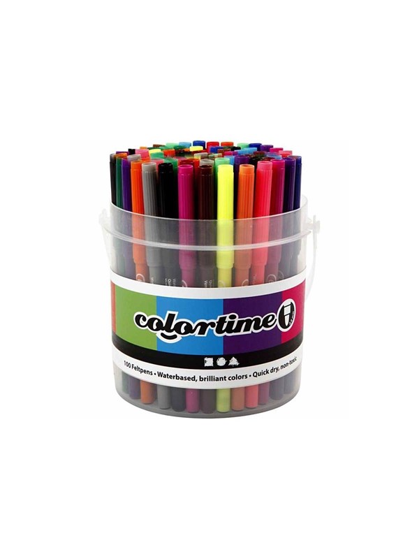 Creativ Company Bucket with 100 pens 18 colors