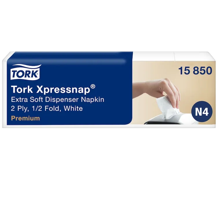 Serviett Tork N4 Xpressnap® Ekstra Myk, Premium, Interfold 2-lags, hvit - (1000 stk. x 8 pakker)