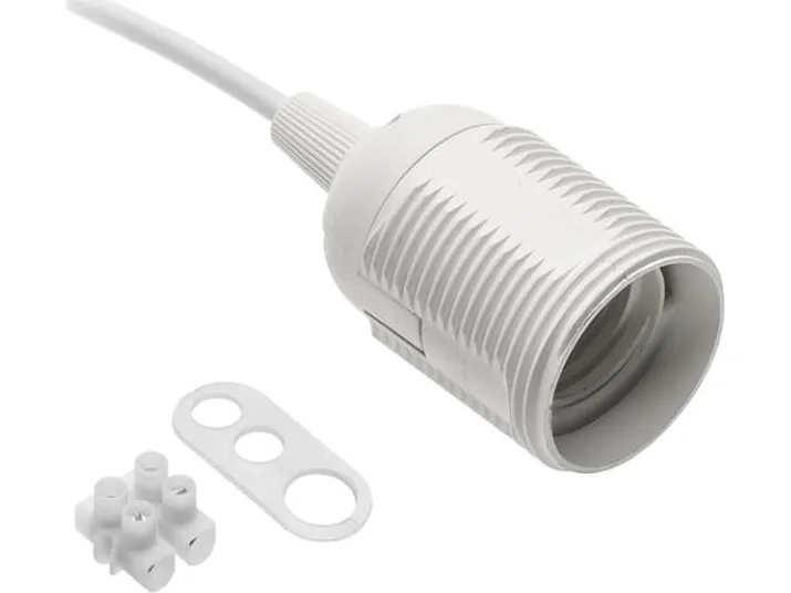 GTV E27 fatning med ledning og klemblokk 60 W 2x0,75 mm BIALA GZ-E27000-00
