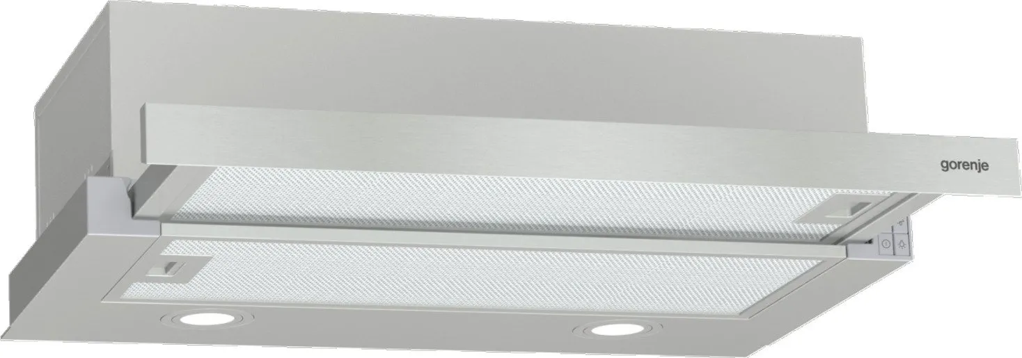 Gorenje Essential TH62E4X - Panser - teleskopisk - bredde: 60 cm - dybde: 30.6 cm - ekstraksjon og resirkulasjon (-) - rustfritt stål