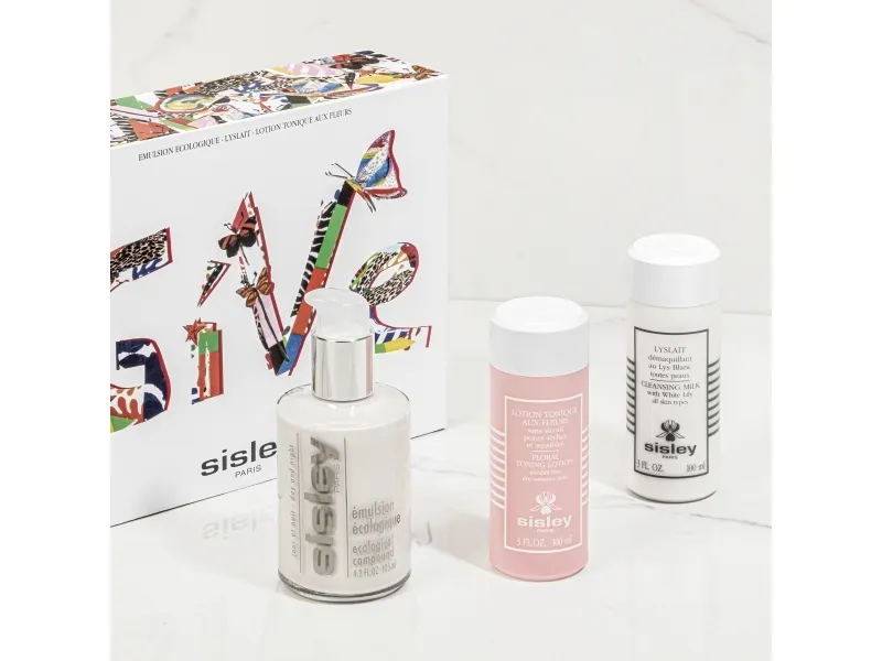 SISLEY SET (EMULSION ECOLOGIQUE 125 ml + CLEANSING MILK med White Lily 100 ml + FLORAL TONNING LOTION for tørr/sensitiv hud 100 ml)
