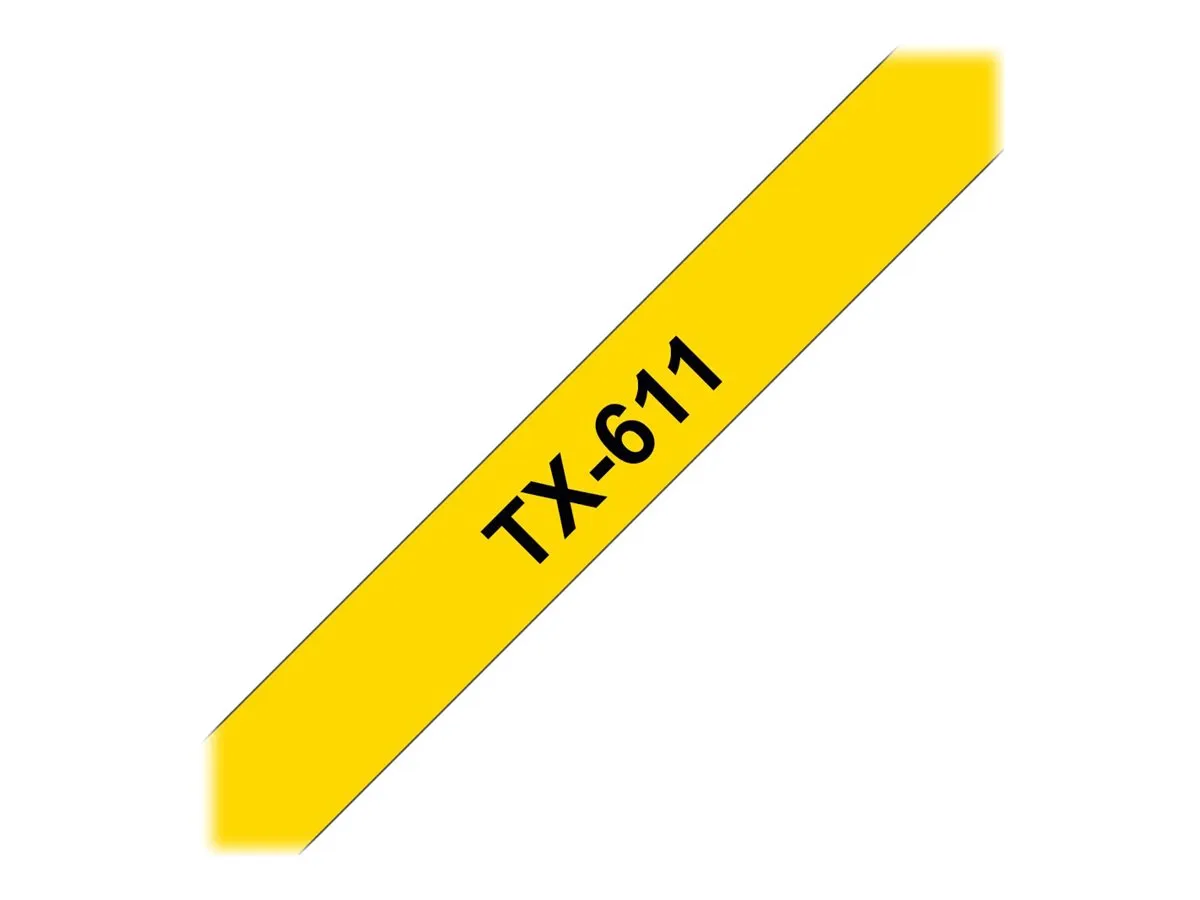 Brother TX611 - Sort på gul 6mm x 15,2m - for Brother P-Touch PT-7000, PT-8000, PT-PC