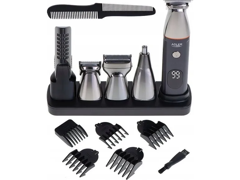Adler barbermaskin, trimmer og hårklipper 5-i-1 AD 2946 med LCD-skjerm