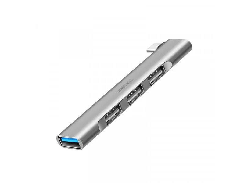 LogiLink USB 3.2 Gen1 Hub, 4-port, USB-C, 1x USB3.0 AF, 3x USB2.0 AF