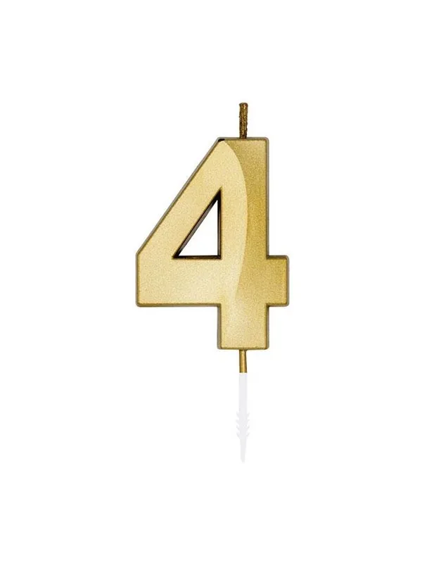Globos Cake Candle 6cm Metallic Gold no. 4
