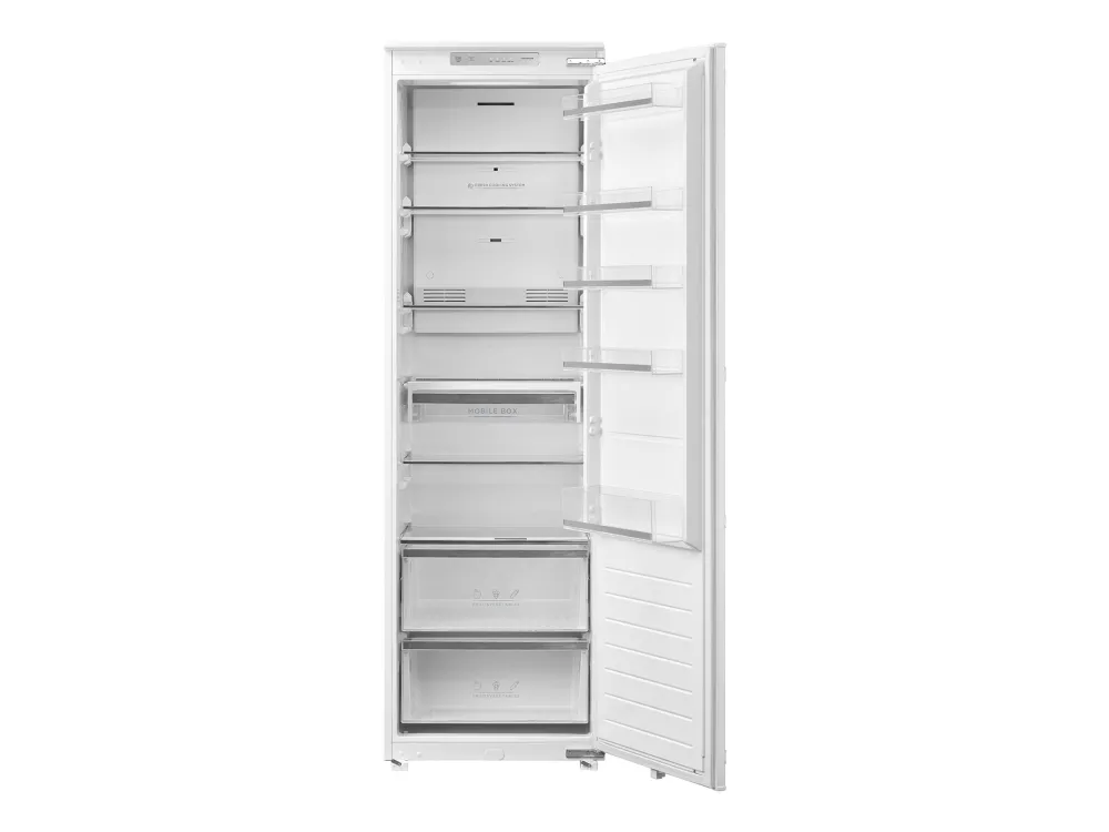 Scandomestic RFI304WD - Kjøleskap - innebygd - fordypning - bredde: 56.4 cm - dybde: 56 cm - høyde: 177.3 cm - 304 liter - Klasse D - hvit