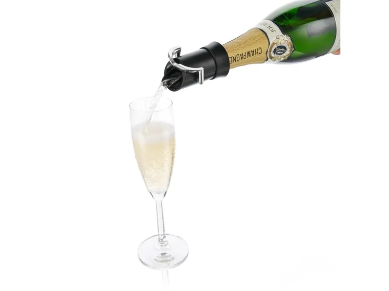Vacu Vin Champagne Saver, Sort, Sølv
