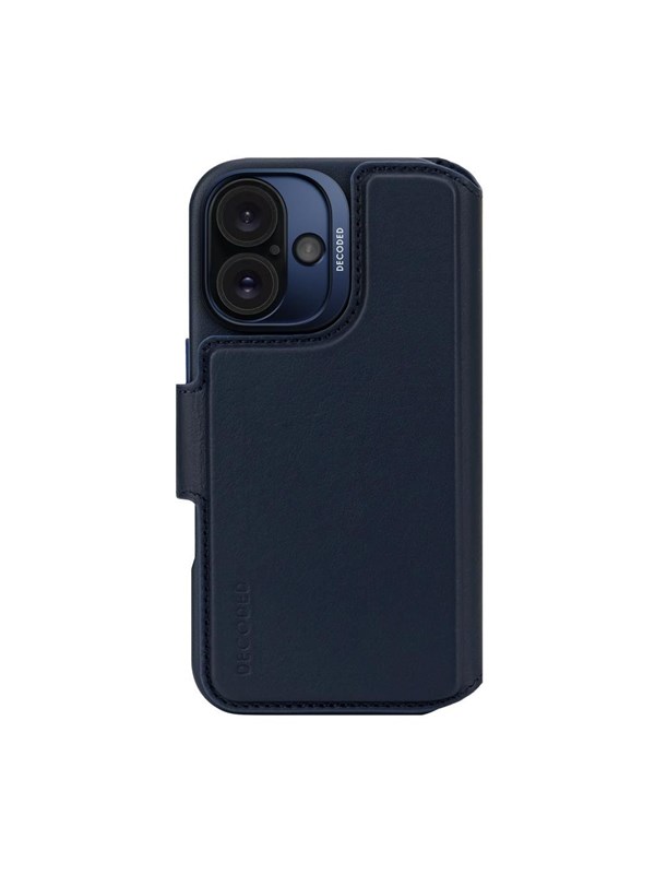 Decoded Leather Detachable Wallet for iPhone 16 Navy
