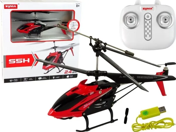Fjernstyrt helikopter SYMA S5H 2.4G, rød