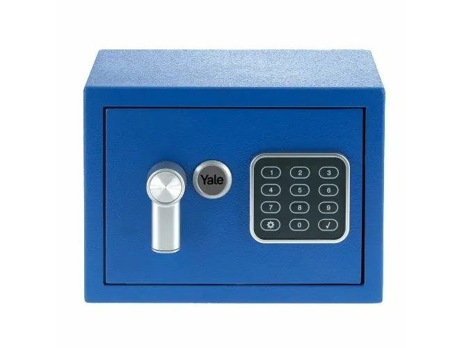 Yale YSV/170/DB2/B, Frittstående safe, 3,8 l, Blå, Kombinasjonslås, Stål, Gulv/vegg