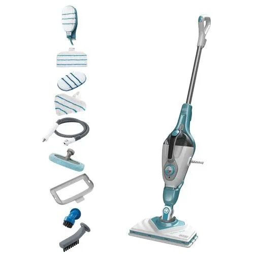 Black & Decker BHSM166DSM, Dampmopp, 0,5 l, Akva, Hvit, Knapper, Rotasjon, Fiksert, 6 m