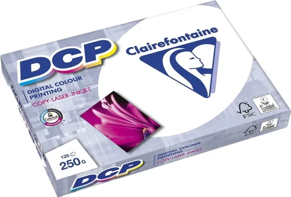 Clairefontaine 1858C, Laser-/Inkjet-utskrift, A3 (297x420 mm), 125 ark, 250 g/m², Hvit, 230 µm