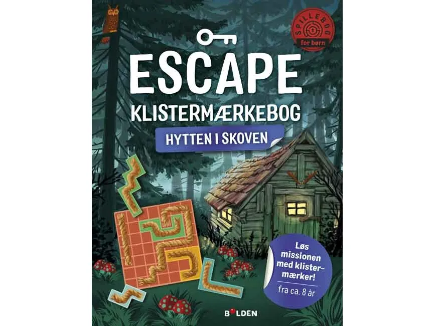 Escape klistremerke-bok: Hytta i skogen | Philipp Kiefer | Språk: Dansk