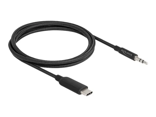 Delock - Lydkabel - 24 pin USB-C hann til mini-phone stereo 3.5 mm hann - 1 m - svart