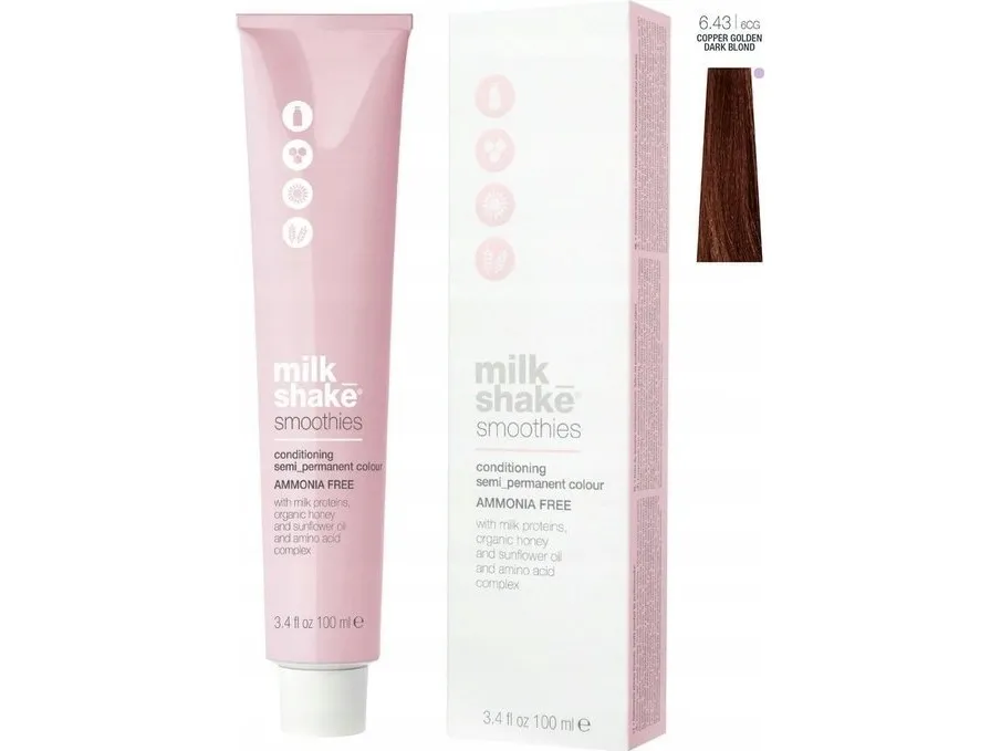 Milk Shake Milk Shake Smoothie Semi-Perm - ammoniakkfri hårfarge 100ml, fargepalett - 6.E || naturlig mørk eksotisk blond