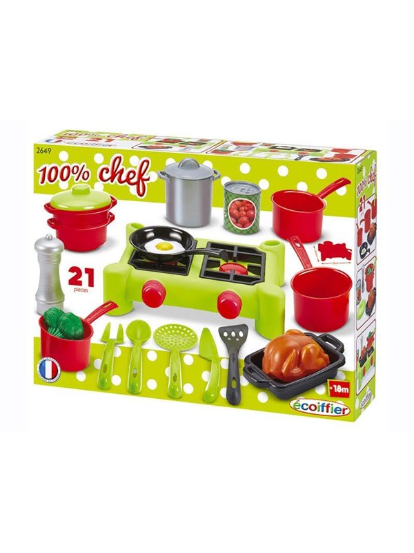 Ecoiffier - 100% Chef Stove 12pcs.