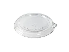 Plastlåg rund Ø194x20 mm RPET Klar til Bagasse skål 1200 ml,4 pk x 40 stk/krt