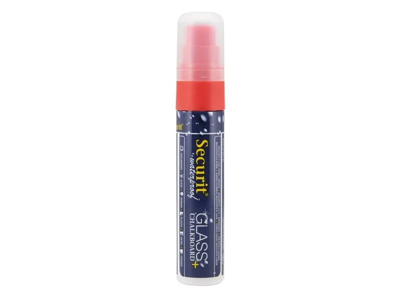 Securit® vandfast kridtmarker med blokspids i rød - (6 stk.)
