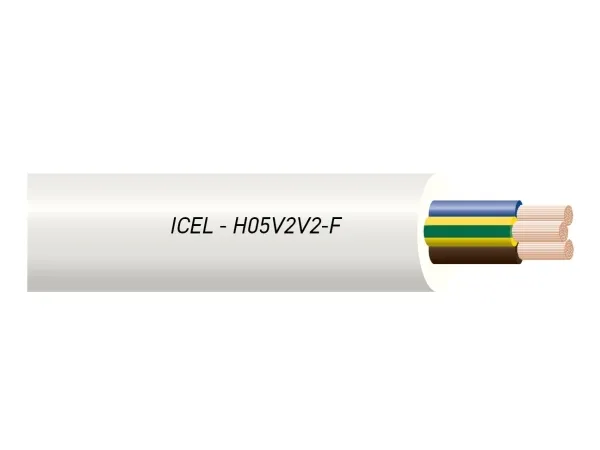 Downlight kabel, varmebestandig 90°C 3G1,5mm² H05V2V2-F hvid 300/500V ring, kabeldiameter 8,2mm - (100 meter)