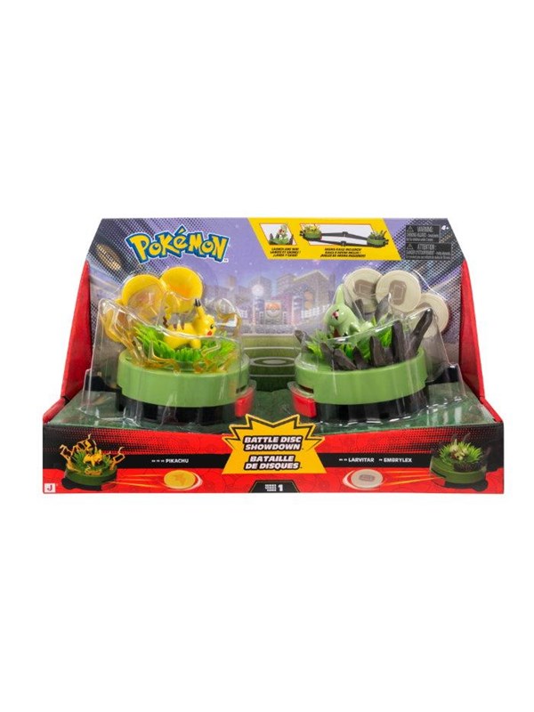 Pokemon BATTLE DISC SHOWDOWN PIKACHU VS LARVITAR