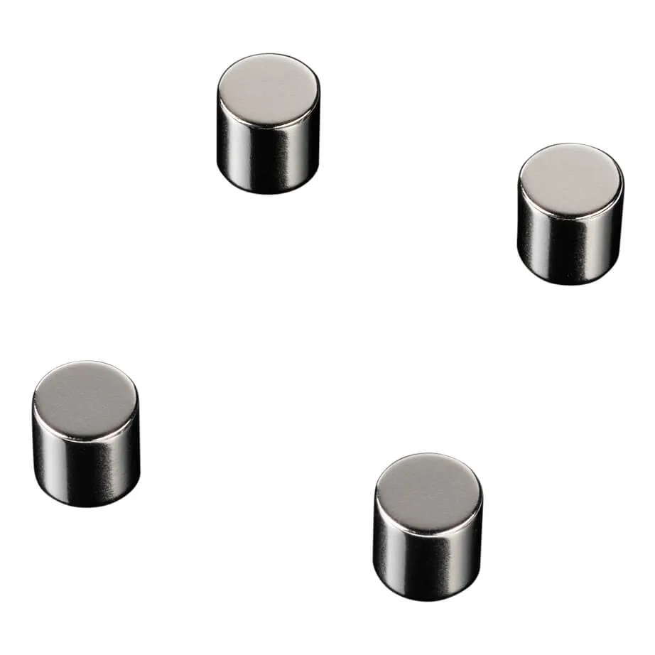 Super Stærke Magneter - cylinder i stål Ø1x1 cm - (4 stk.)