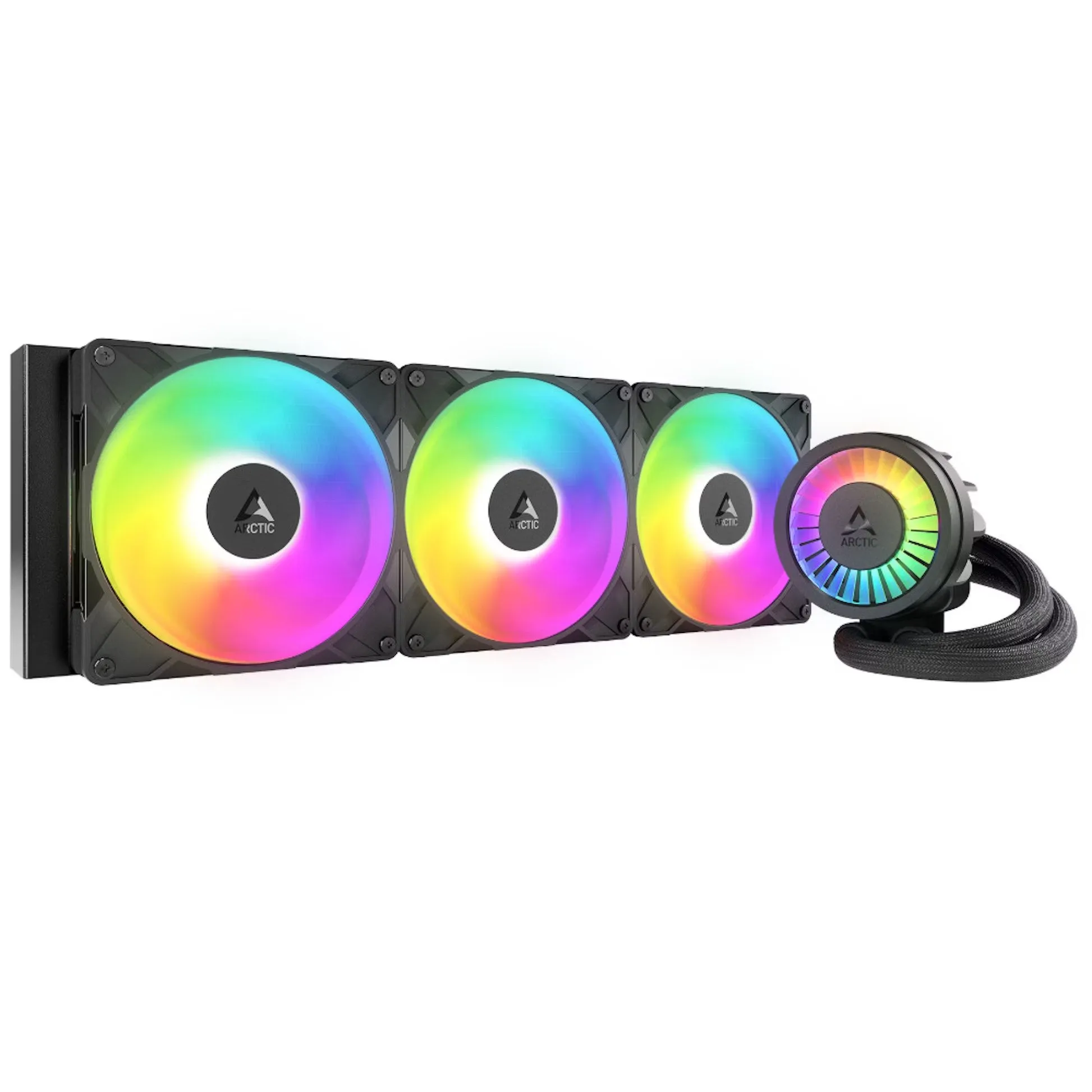 ARCTIC Liquid Freezer III Pro 420 A-RGB - Væskekjølesystem for prosessor - Radiatorstørrelse: 420 mm - (for: AM5, AM4, LGA1700, LGA1851) - copper base with skiving fins - 140 mm - svart