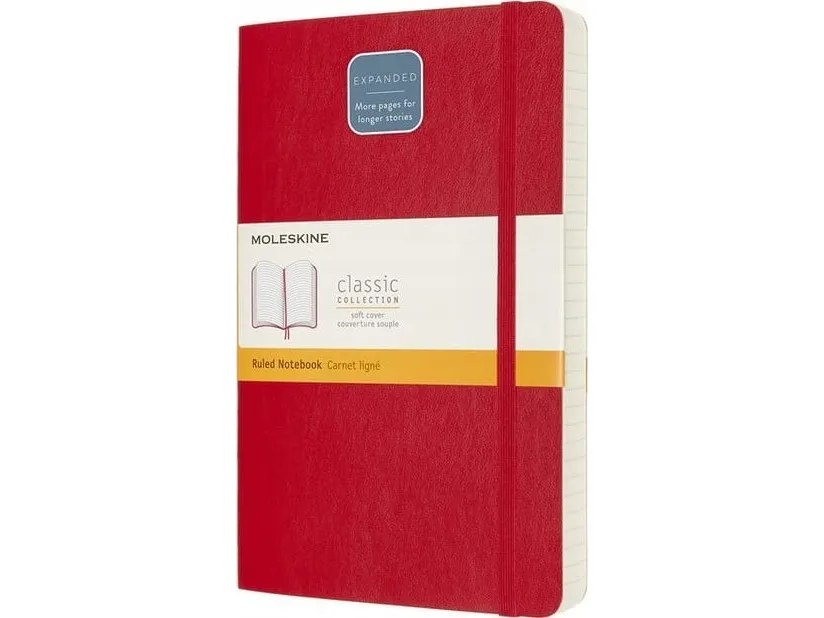 Moleskine Notes MOLESKINE Classic L (13x21 cm), foret, mykt omslag, skarlagenrød, 400 sider, rød