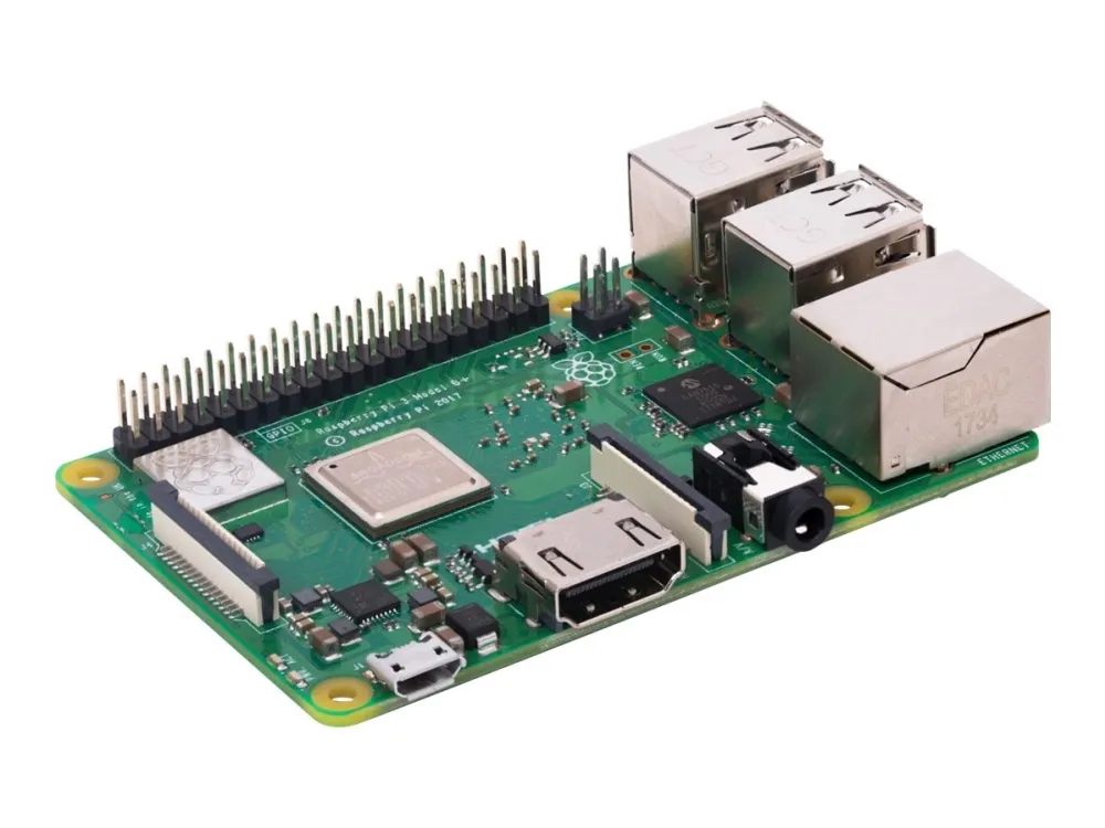 Raspberry Pi 3 Model B+ - Enkeltbrettsdatamaskin - Broadcom BCM2837B0 / 1.4 GHz - RAM 1 GB - 802.11a/b/g/n/ac, Bluetooth 4.2