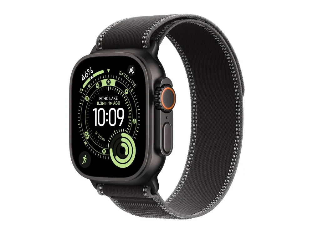 Apple Watch Ultra 3 GPS + Cellular 49mm Black Titanium Case with Black/Charcoal Trail Loop - M/L