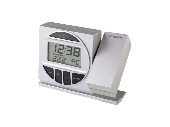 Technoline Radio Controlled Alarm Clock with Projection, Sølv, AAA, 8760 timer, 123 x 42 x 91 mm, 127 mm, 110 mm