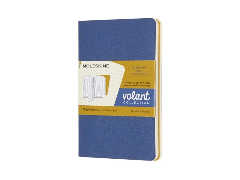 Volant Journal Linjeret Pocket Blå & Gul 2-Pak