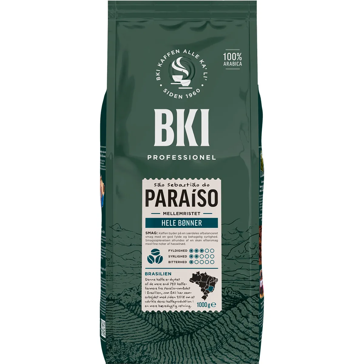 Kaffe BKI Paraiso 1000g - kaffebønner