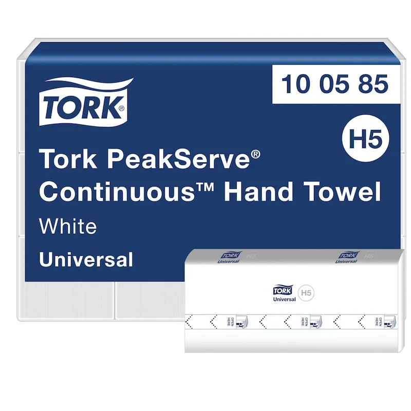 Håndklædeark Tork H5 PeakServe® Continuous™ Universal 1-lag hvid - (12 pakker x 410 stk./karton)