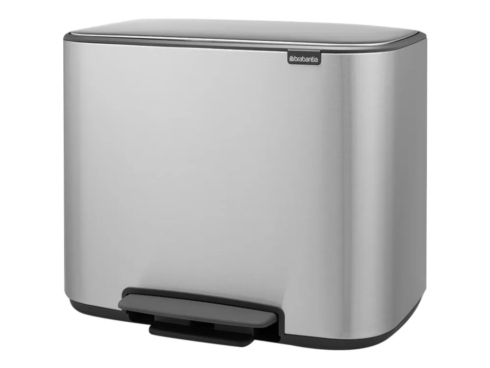 Brabantia Bo Pedal Bin - Søppelbøtte - flipp-lokk - 36 L - fotpedal - mattstål
