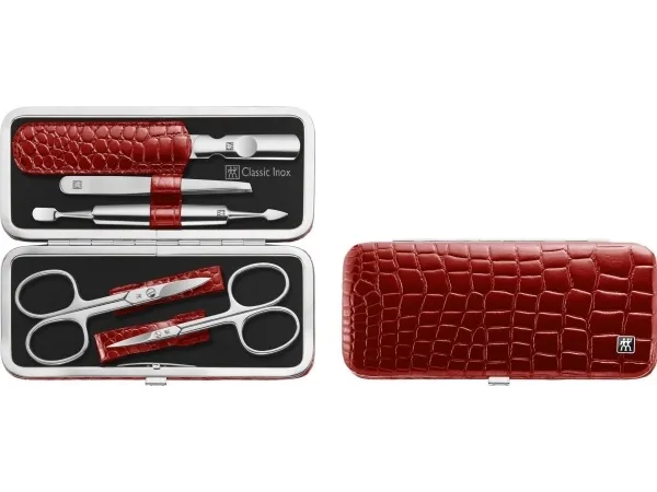 no name Zwilling Classic Inox manikyr rød etui, 5 stk