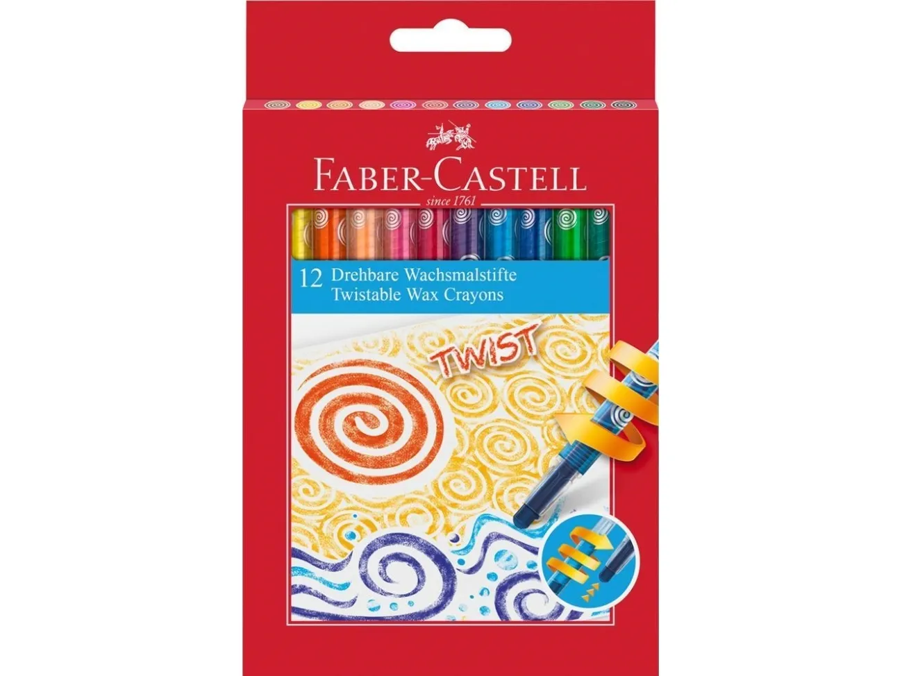 faber-castell voksfargestifter med skru på (12 farger)