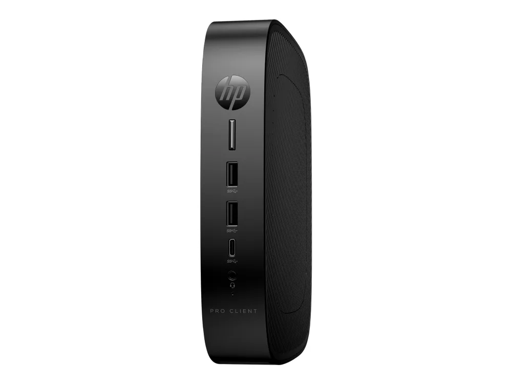 HP Pro t550 - Tynn klient - USFF 1 x Celeron J6412 / inntil 2.6 GHz - RAM 4 GB - flash 32 GB - eMMC - UHD Graphics - Gigabit Ethernet, Bluetooth 5.2, IEEE 802.11ax (Wi-Fi 6) - IGEL OS - monitor: ingen - tastatur: Tysk